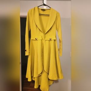 High low chartreuse jacket/coat/blazer